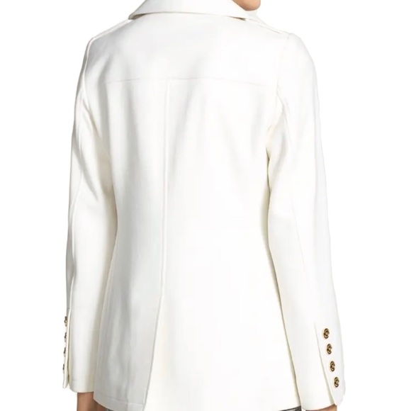 Michael Kors Zip Pocket Wool Blend Ivory Peacoat - Picture 2 of 7